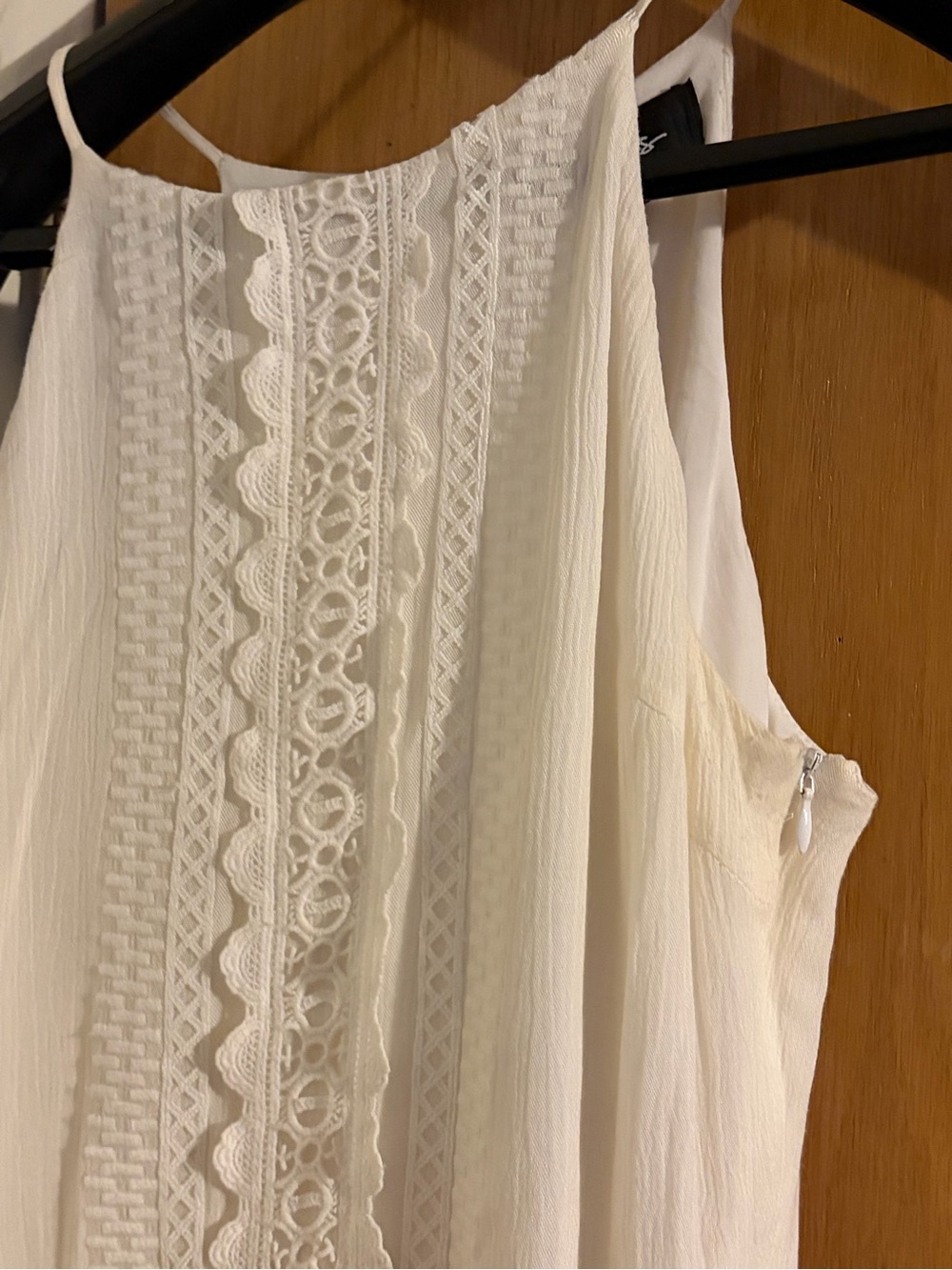 Lulu's Cream Lace Trim Slip Dress